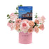Pink roses in "YOU INSPIRE!" box with luxury getaway gift card.