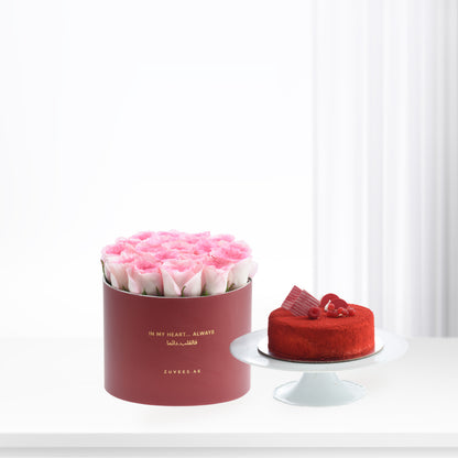 Pink in Bloomlight In Red Box Cake Combo - Zuvees.ae