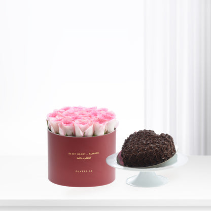 Pink in Bloomlight In Red Box Cake Combo - Zuvees.ae