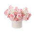 Soft pink roses and white hydrangeas in a cream box with "You Complete Me" text.